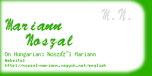 mariann noszal business card